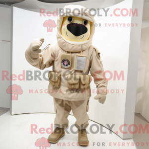 Cream Army Soldier maskot...