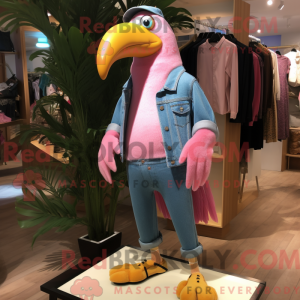 Pink Toucan maskot kostume...