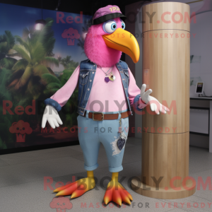 Pink Toucan mascot costume...