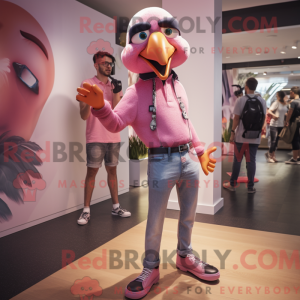 Pink Toucan mascot costume...