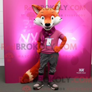 Magenta Fuchs Maskottchen...