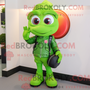 Green Plum mascot costume...