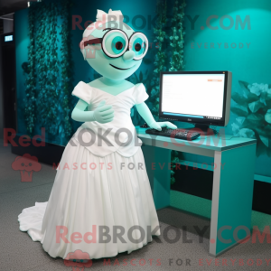 Teal Computer mascot...