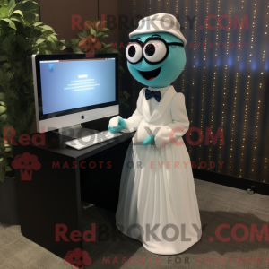 Teal Computer mascot...