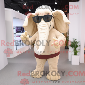Beige Mammoth mascot...