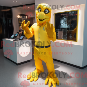 Yellow Eagle mascot costume...