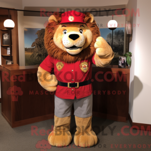 Red Lion maskot kostume...