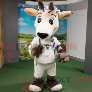 White Okapi mascot costume...