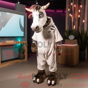 White Okapi mascot costume...