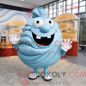 Sky Blue Croissant mascot...