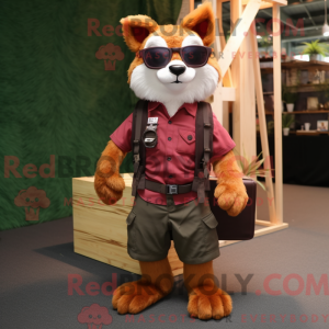 Maroon Fox-maskotdraktfigur...