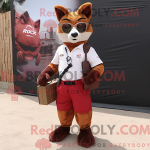 Maroon Fox-maskotdraktfigur...