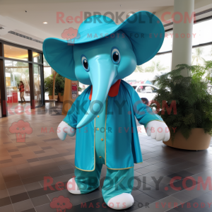 Turquoise Elephant mascot...