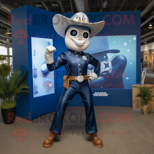 Marinblå Cowboy maskot...