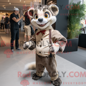 Beige Civet mascot costume...