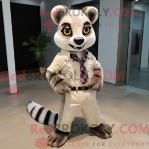 Beige Civet-mascottekostuum...