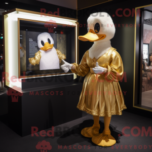 Gold Geese mascot costume...