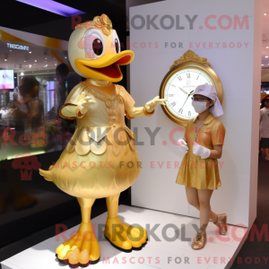 Gold Geese mascot costume...