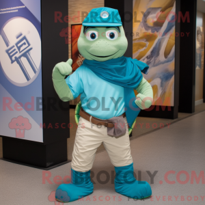 Teal Sea Turtle mascot...