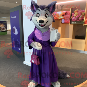 Purple Dingo mascot costume...