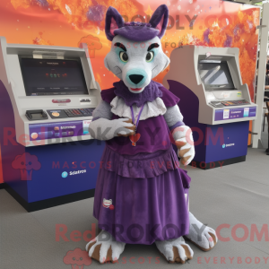 Purple Dingo mascot costume...
