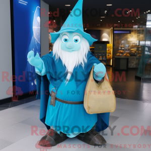 Cyan Wizard maskot kostume...