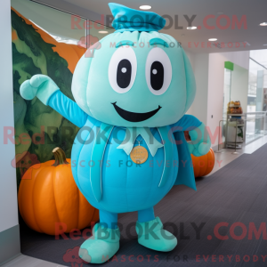 Cyan Pumpkin Maskot...