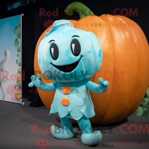 Cyan Pumpkin Maskot...