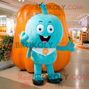 Cyan Pumpkin Maskot...