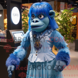 Blå orangutang maskot...