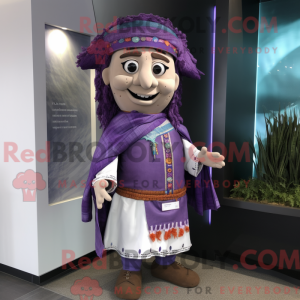 Purple Chief mascot costume...
