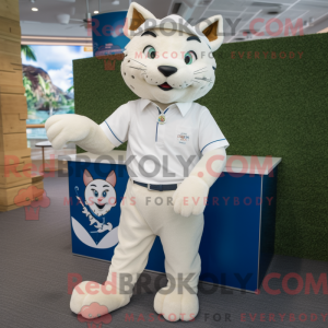 Cream Lynx mascot costume...