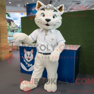 Creme Lynx maskot kostume...