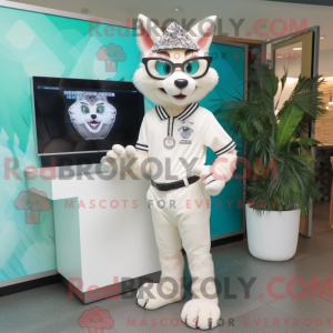 Cream Lynx mascot costume...