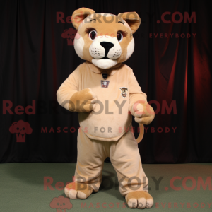 Beige Puma mascot costume...