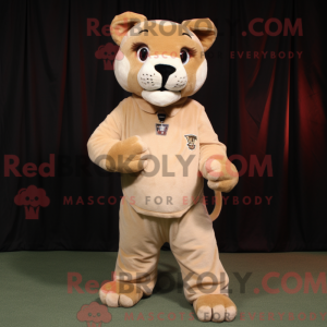 Béžová postava maskota Puma...