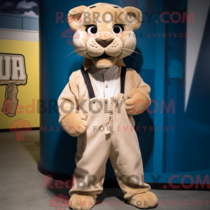 Beige Puma mascottekostuum...
