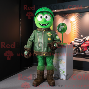 Green Candy mascot costume...