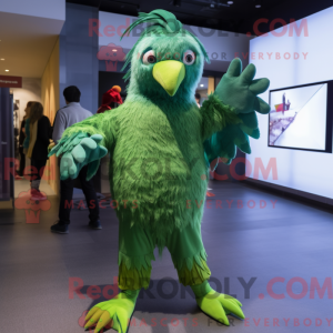 Grøn Harpy maskot kostume...