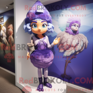 Lilla Harpy maskot kostume...