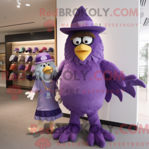 Purple Harpy mascot costume...