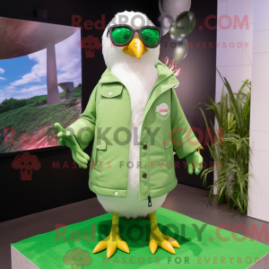 Lime Green Seagull mascot...