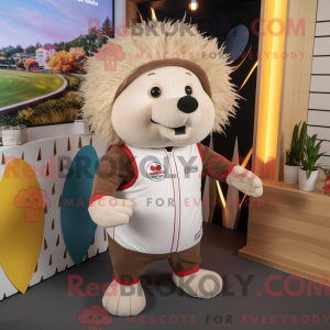Mascotte de hérisson beige...