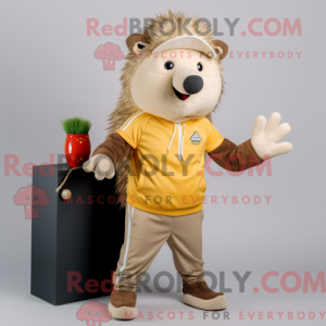 Mascotte de hérisson beige...