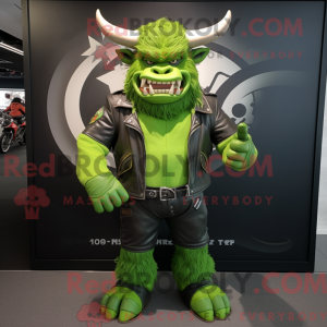 Lime Green Minotaur mascot...