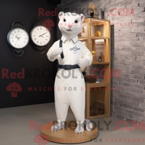 Hvit Mongoose maskot drakt...