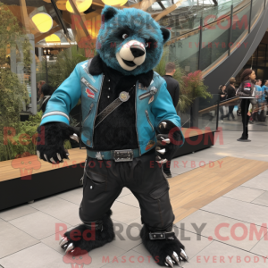 Turquoise Sloth Bear mascot...