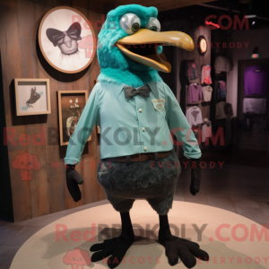 Teal Crow mascottekostuum...