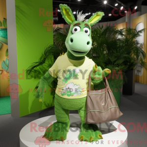 Green Donkey mascot costume...