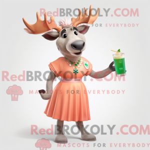 Peach Irish Elk mascot...